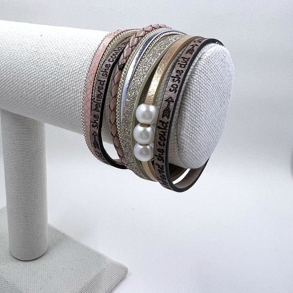 Jewelry - 8” Faux Leather Wrap Cuff Bracelet